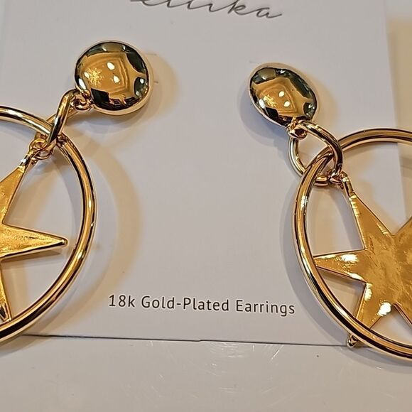 Star hoop earings 18k gold-plated NWT Ethika - Picture 2 of 4